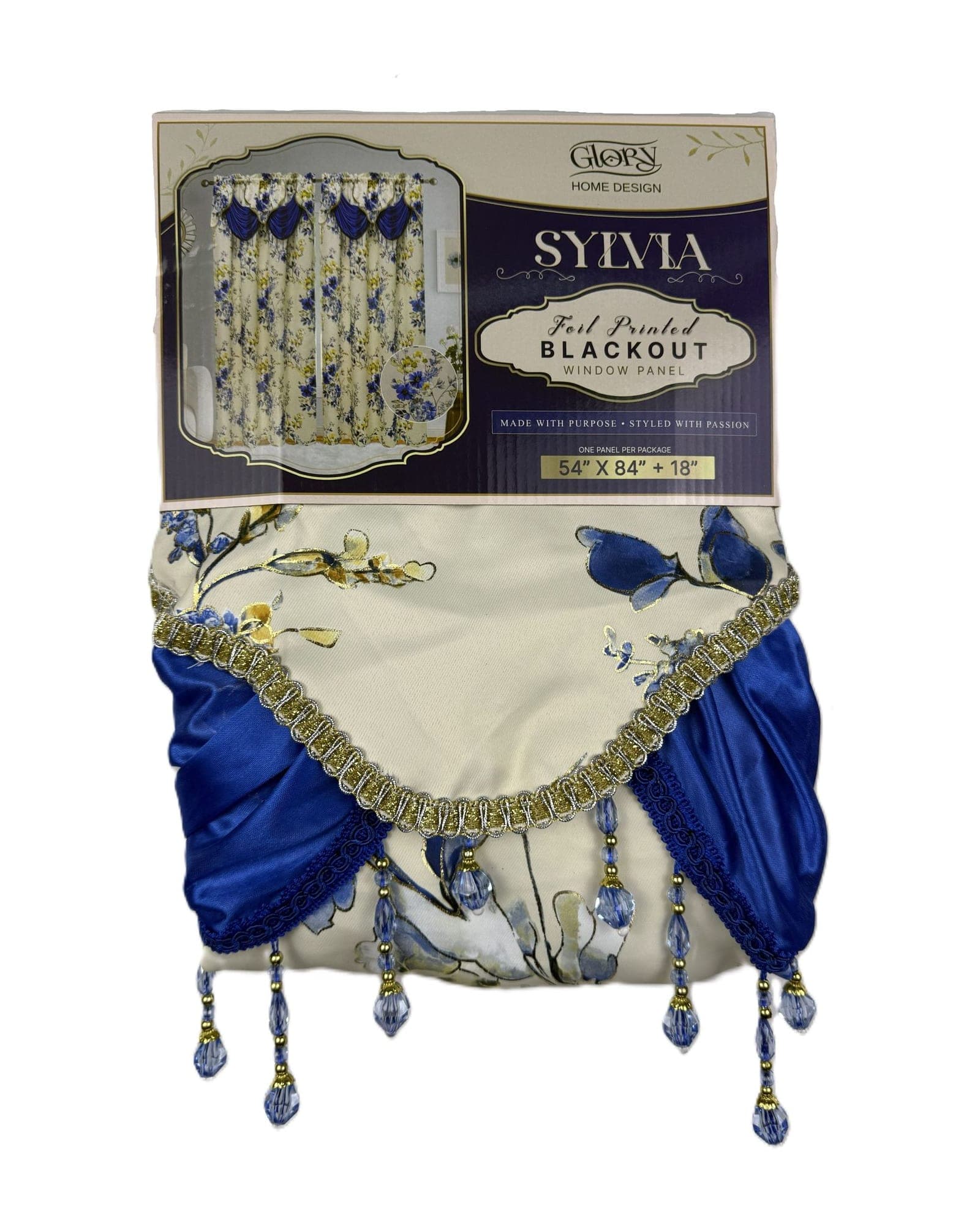 Sylvia Blackout Curtain – Blue